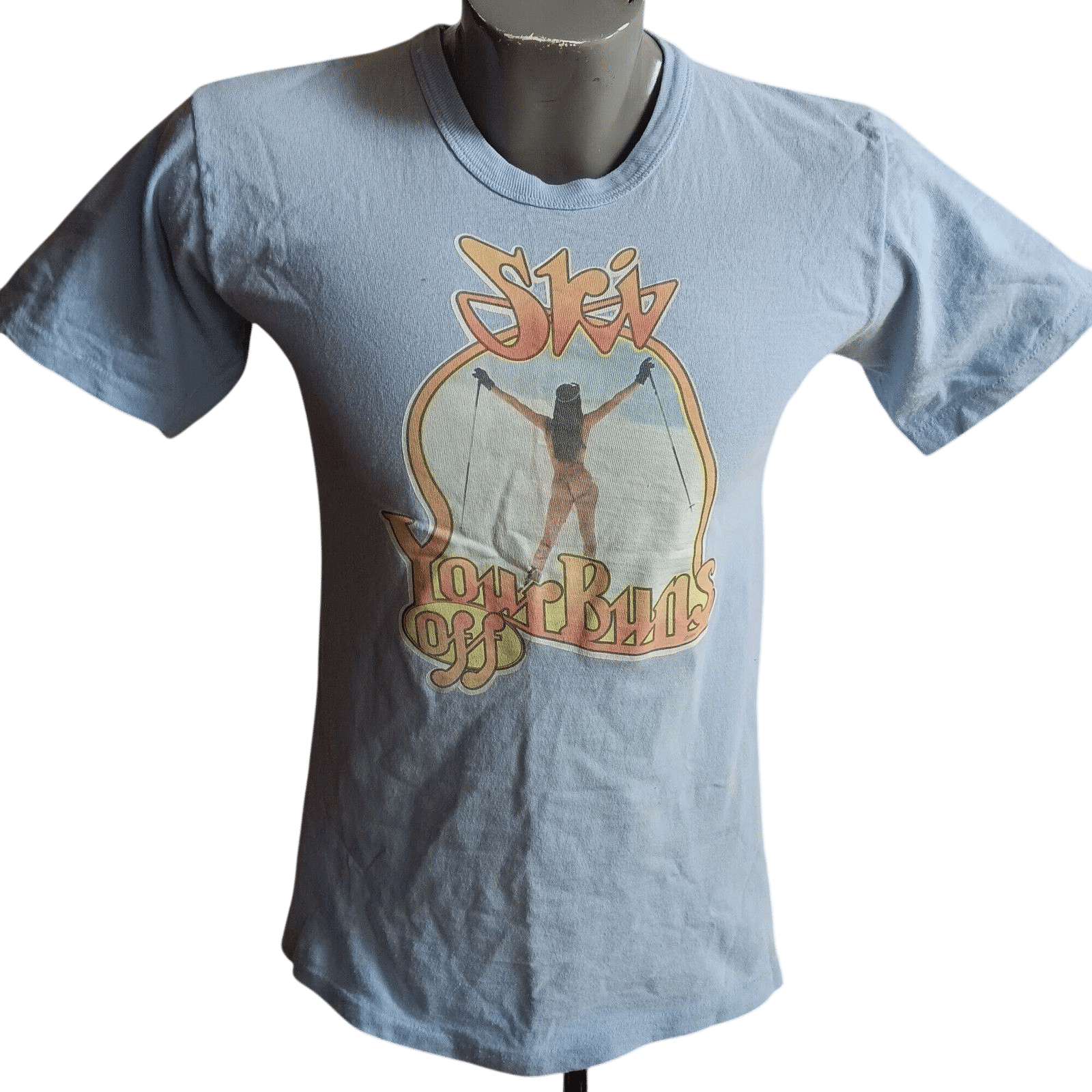 "Ski Your Buns Off" Roach Vintage T-Shirt Small Single Stitch Springfoot 1970s