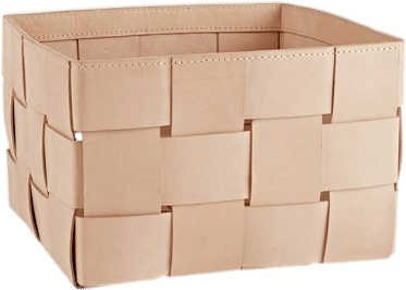 Woven Leather Basket