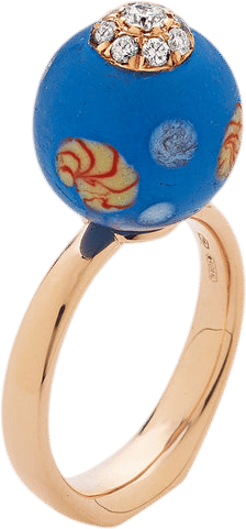 Stand Up Blue Flowers Ring