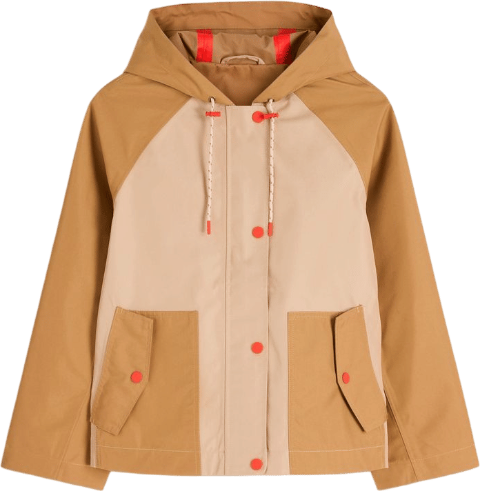 Lightweight Rain Mac-Woodland Green, Colourblock