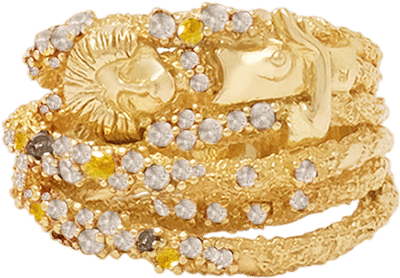 18K Pavé Arched Ring
