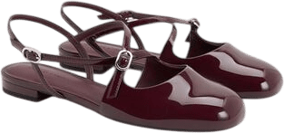 Patent Crossover Slingback Flats