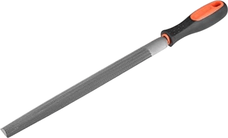 uxcell Double Cut Grade High Carbon Hardened Steel Half Round File with Rubber Hand Grip Handle, 10-Inch