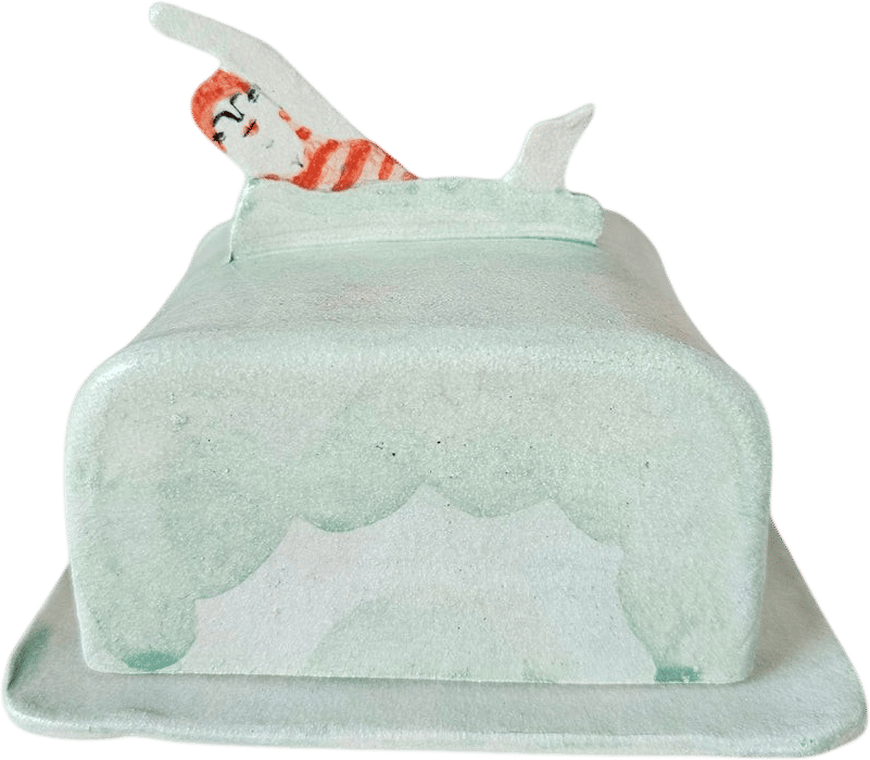 Sylvia Swimmer Ceramic Butter Dish