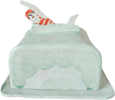Sylvia Swimmer Ceramic Butter Dish
