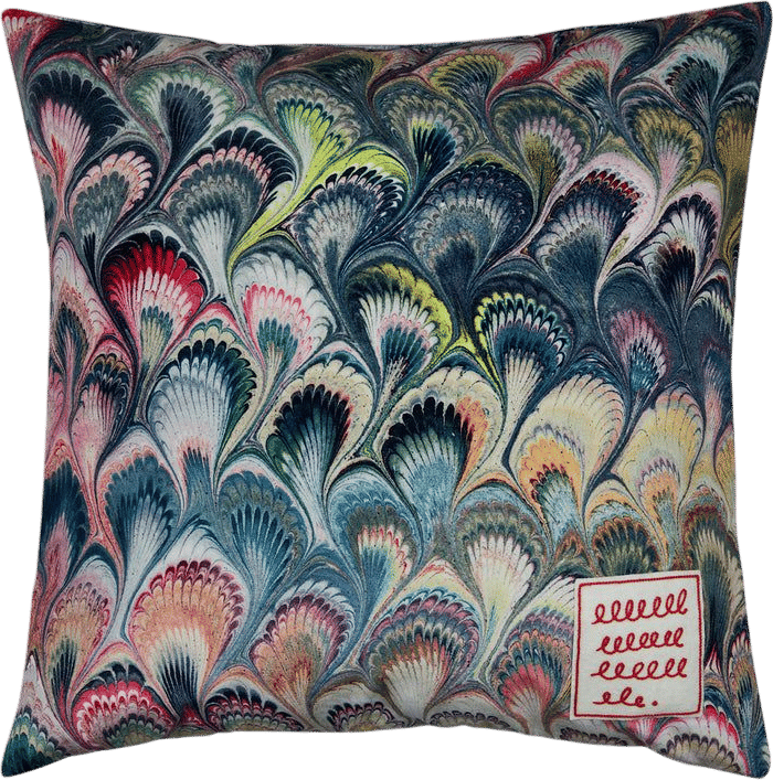 Marbleized Two-by-Two Cushion Cover