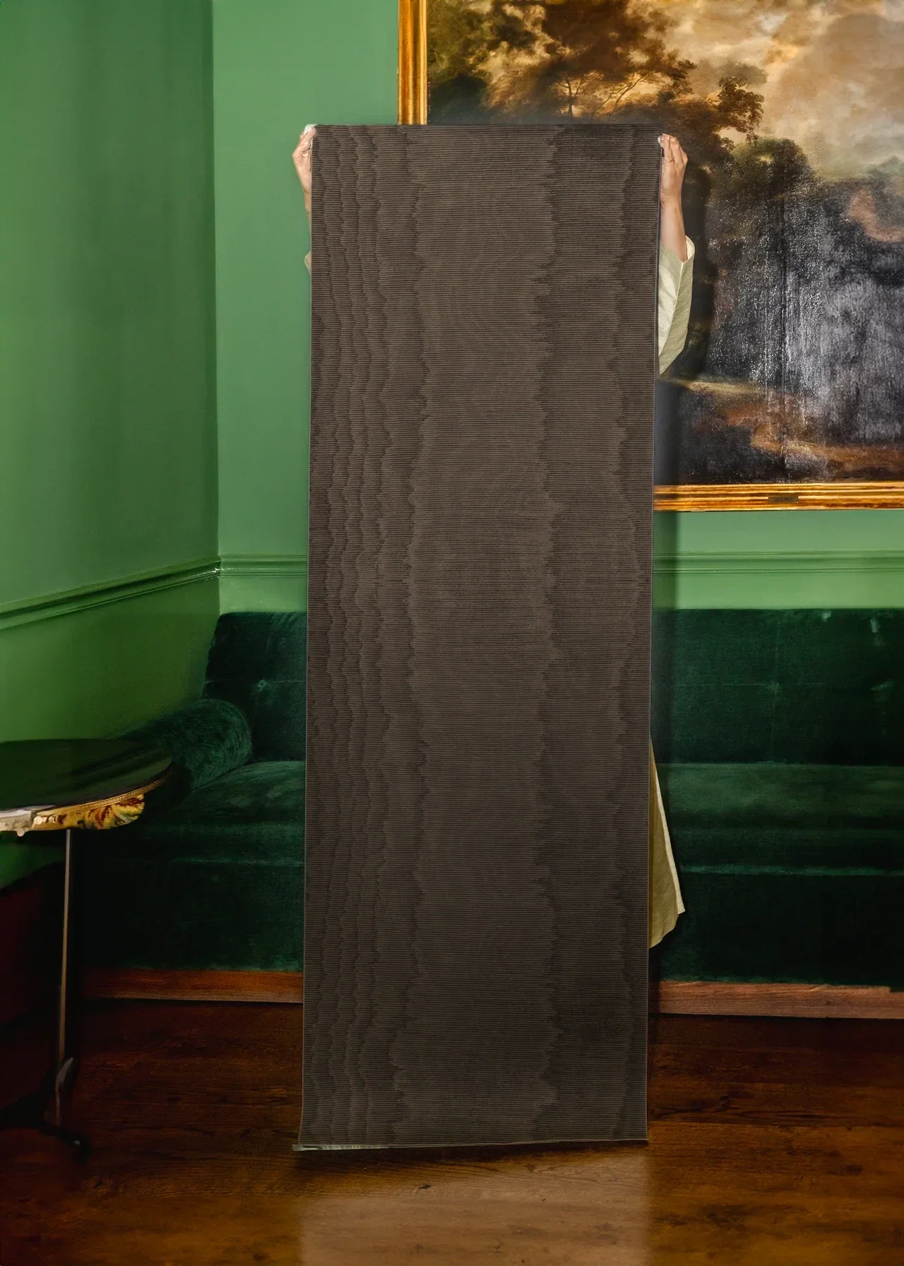 Lucy White Moire Wallpaper