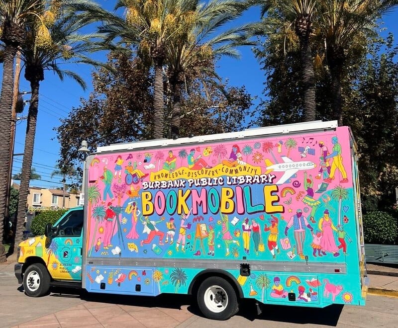 Burbank Public Library’s new bookmobile design by Adam Dalton Blake