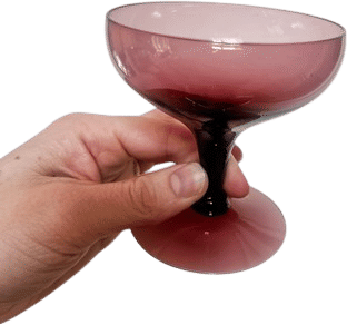 Set Of 4 Vintage Amethyst Purple Champagne Coupes