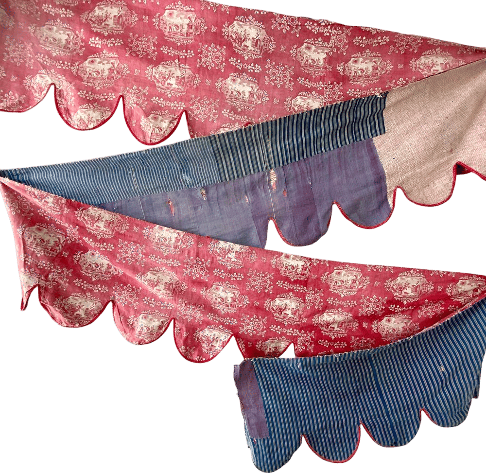 Rest printed textile France French red pieced indigo blue textiles Coastal home eco-friendly