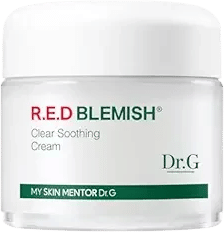 Dr. G R.E.D. Blemish Clear Soothing Cream - Calming Korean Moisturizer for Redness - Soothes Acne & Irritation - With Centella Asiatica - Long-Lasting Hydration - 2.36 fl oz