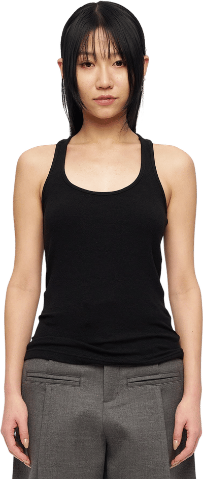 Black Loose Ribbed Cover Up Vest