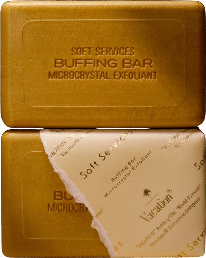 "VACATION" Buffing Bar | Microcrystal Exfoliant for Body | Soft Services | the body skin experts ™