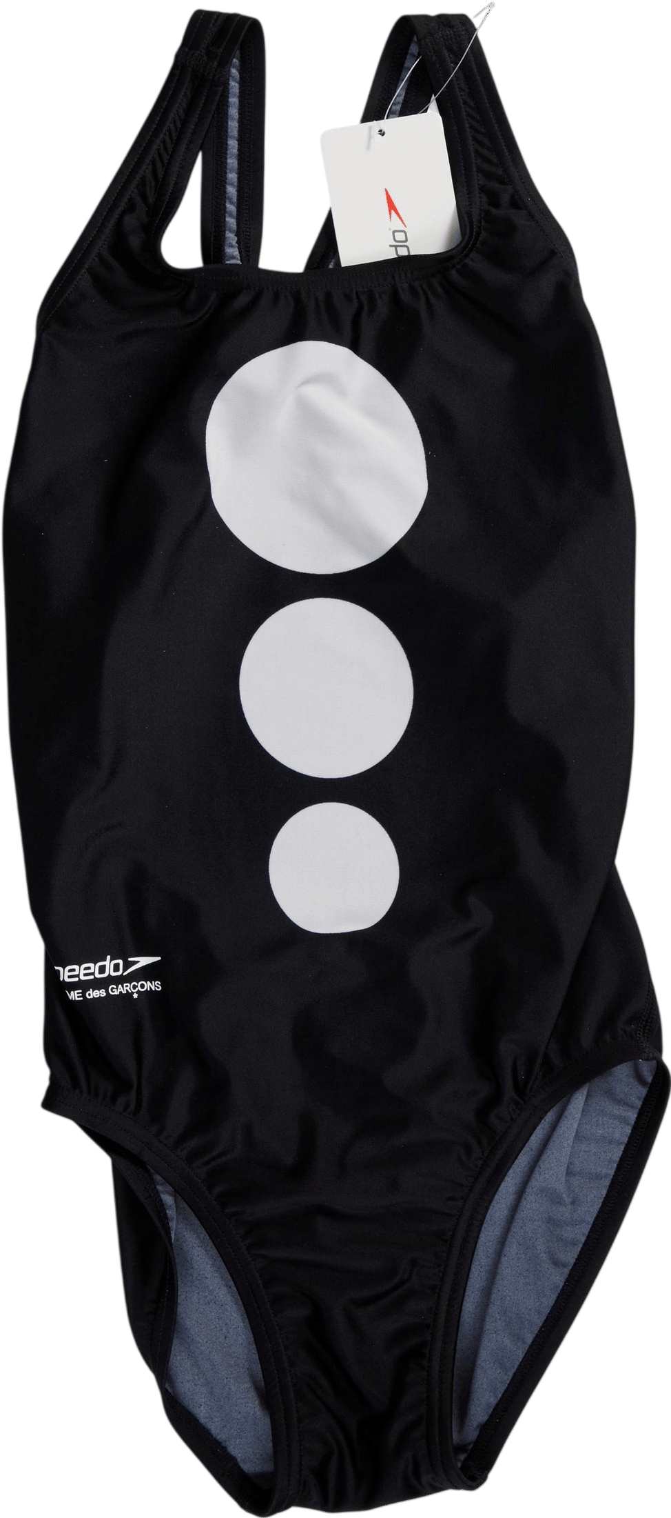 'CDG 3 Spots Medallist' swimsuit designed by Rei Kawakubo for Speedo
