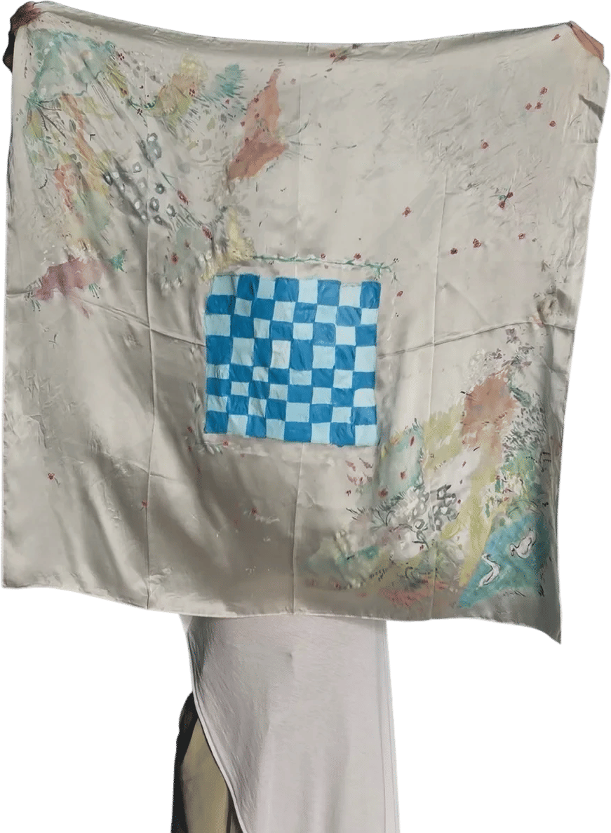 Printed Silk Chess Scarf