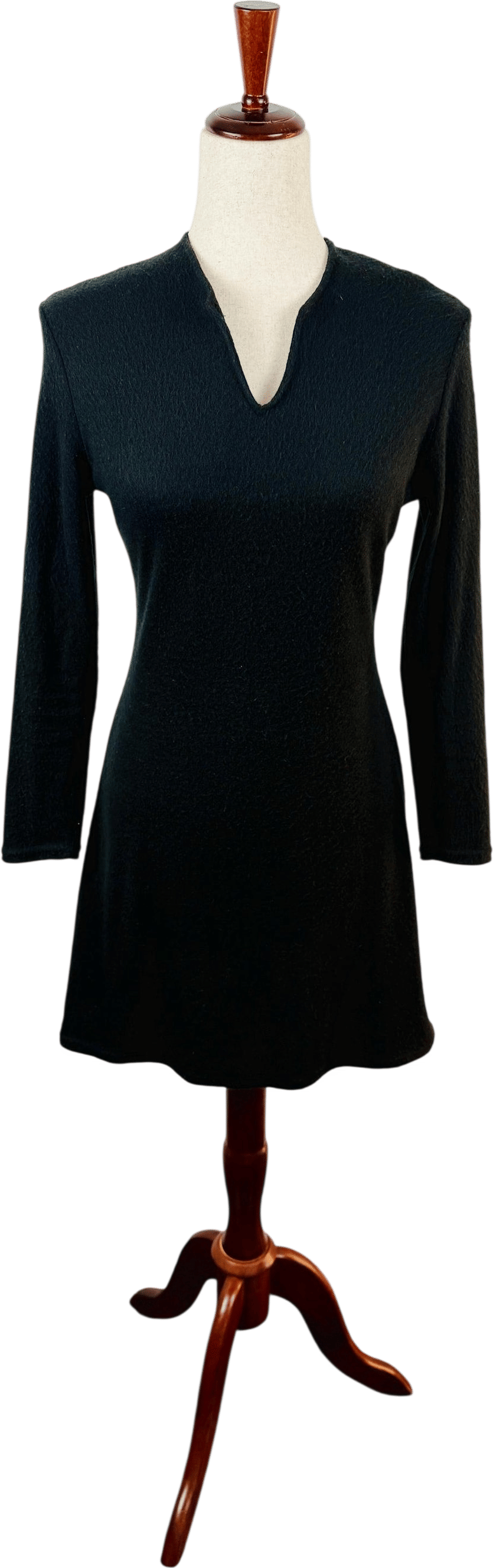 Medium Late 90s Black Minimalist Knit Dress - Joule Y2K Sweater Mini Dress