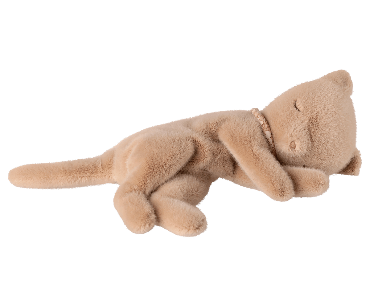 Maileg Sleeping Kitten Plush (Cream Peach)