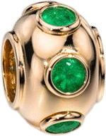 18K Yellow Gold Emerald Charm