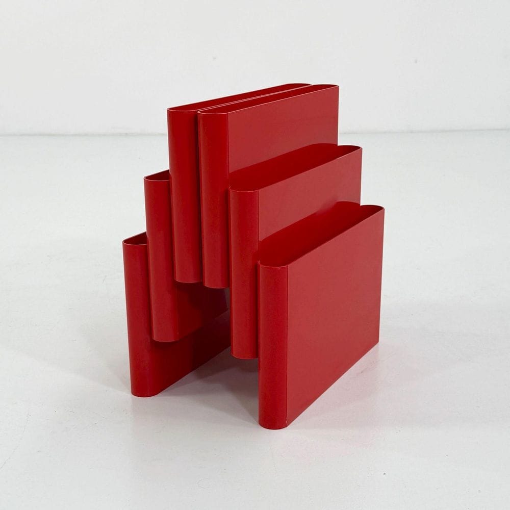 Red Magazine Rack by Giotto Stoppino for Kartell, 1970s