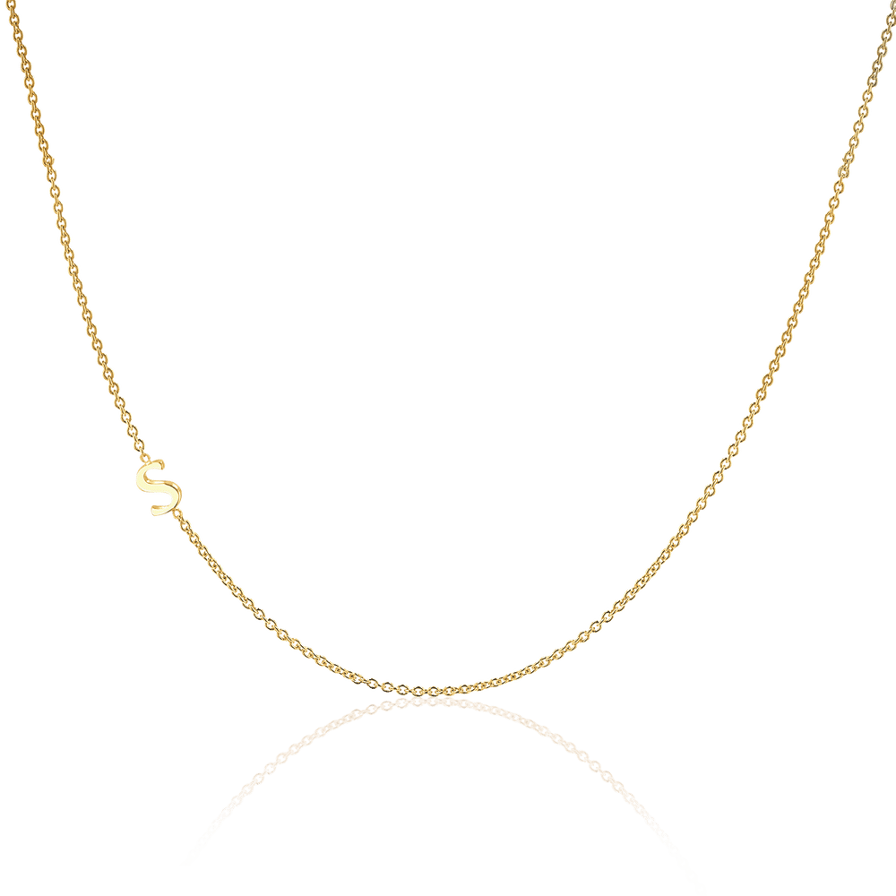 Baby Gold Asymmetrical Initial Necklace