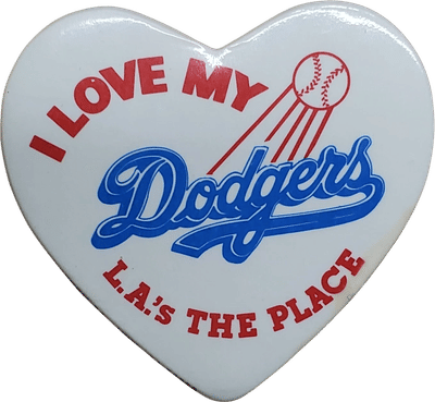 Vintage Heart Shaped "I Love My Dodgers LA's The Place" Pin