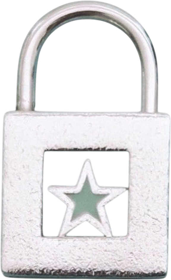 Star Padlock Charm Pendant