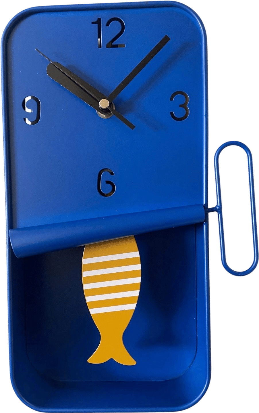 Metal Sardine Tin Pendulum Wall Clock - Blue, Grey, Black, Navy, Green, Orange, Pink