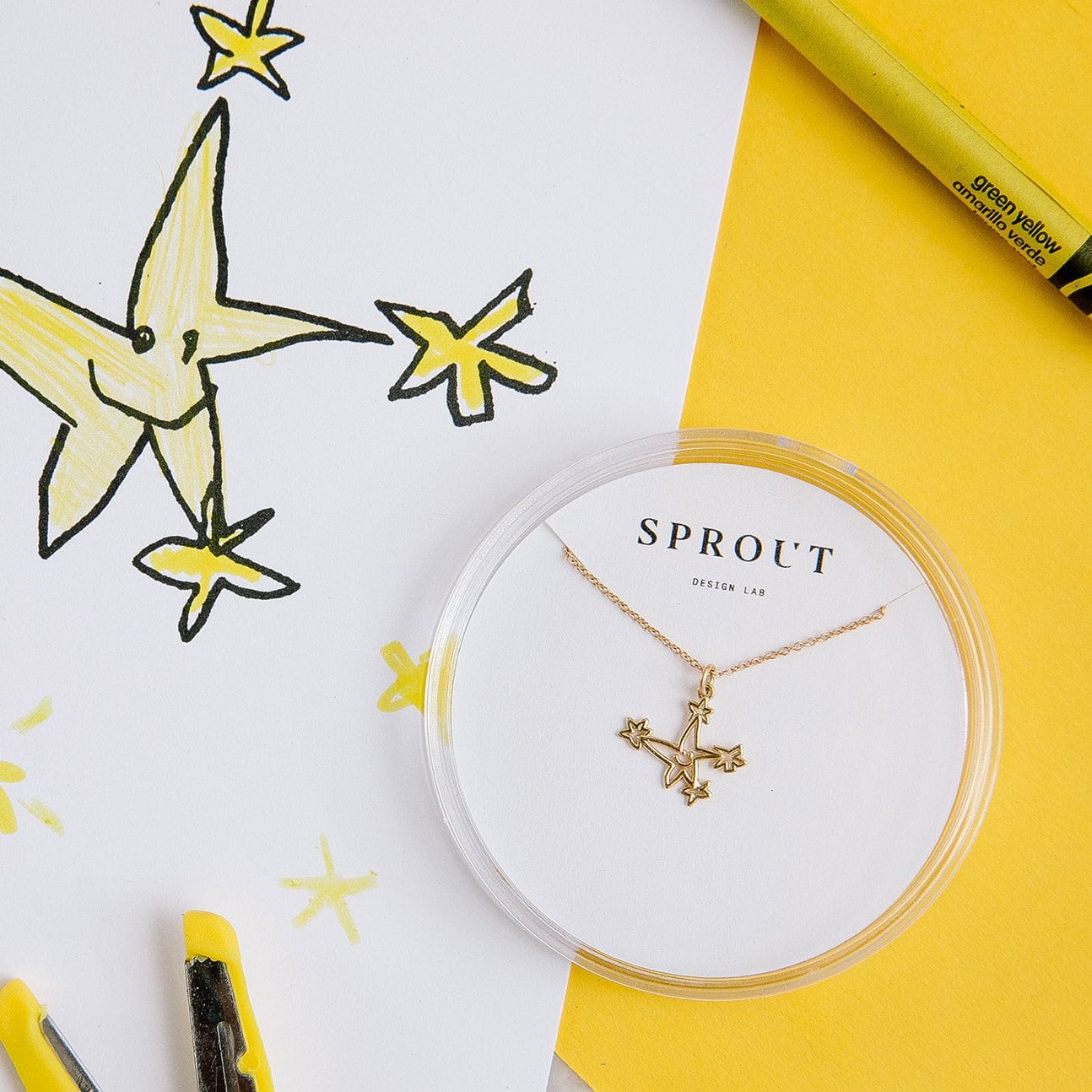 sprout necklace charm from kids art