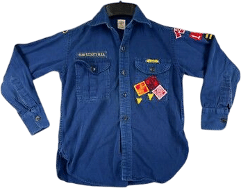Vintage Boy Scouts Shirt Youth Medium Blue