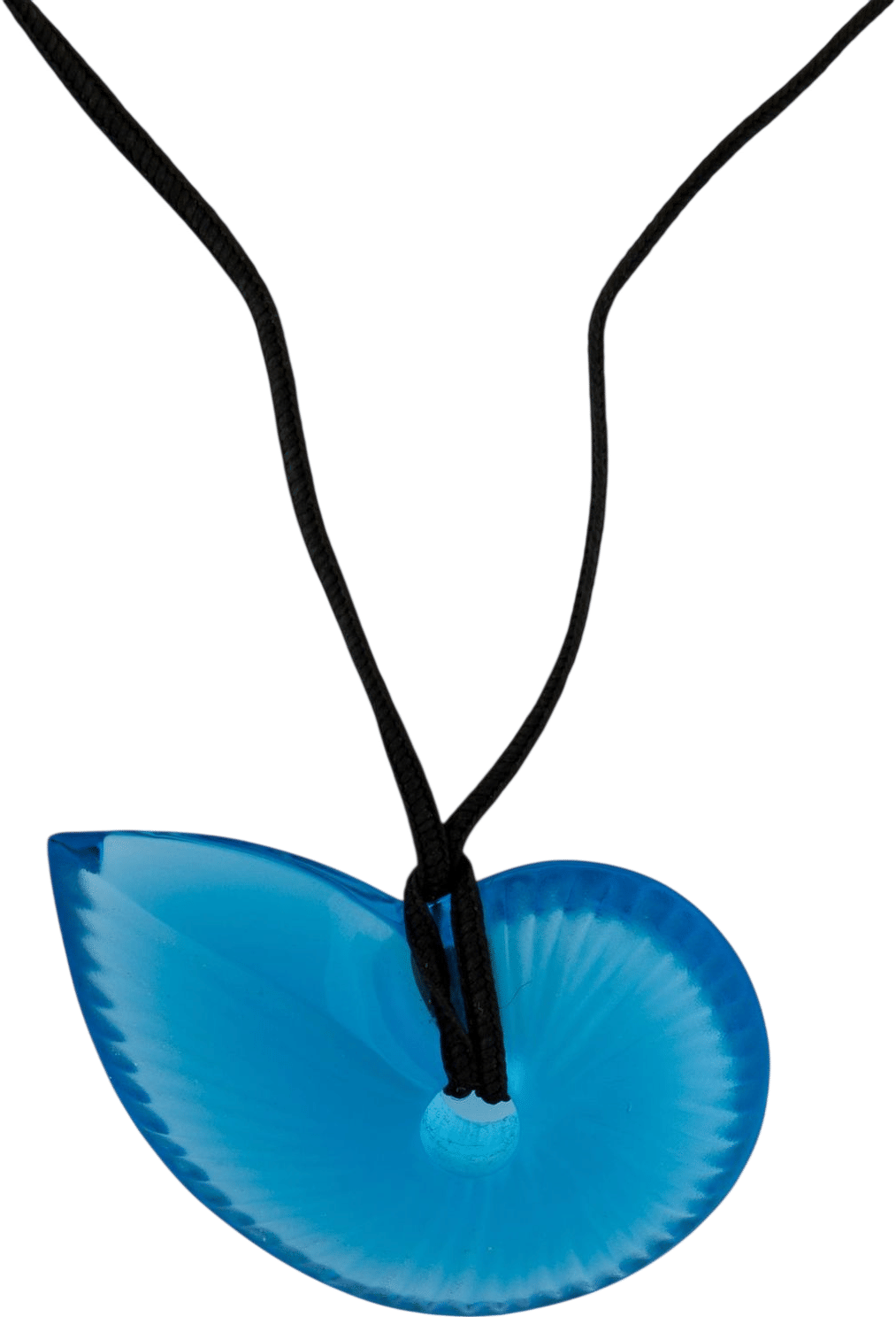 Baccarat Crystal Nautilus Shell Pendant Necklace - Blue