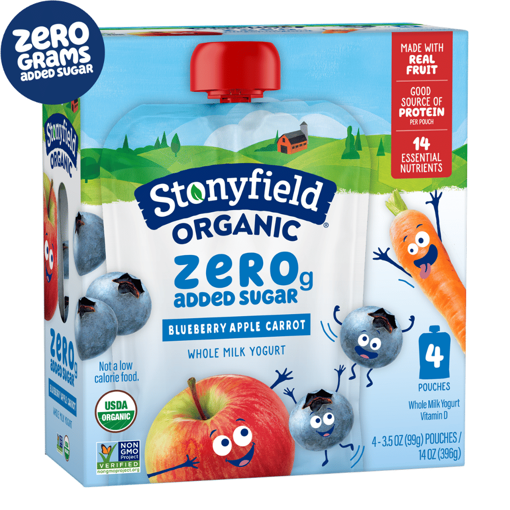 Stonyfield Organic Kids Blueberry Apple Carrot Yogurt Pouch