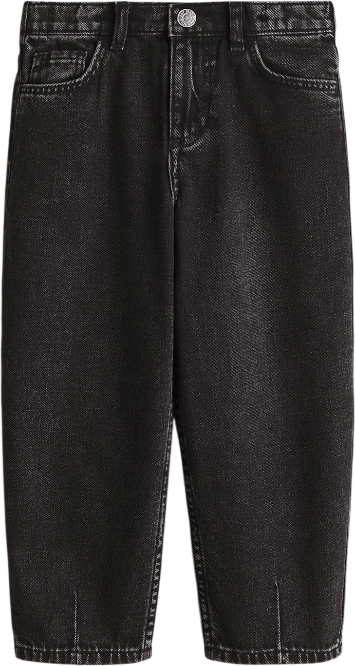 Black Loose-Fit Barrel Jeans for kids