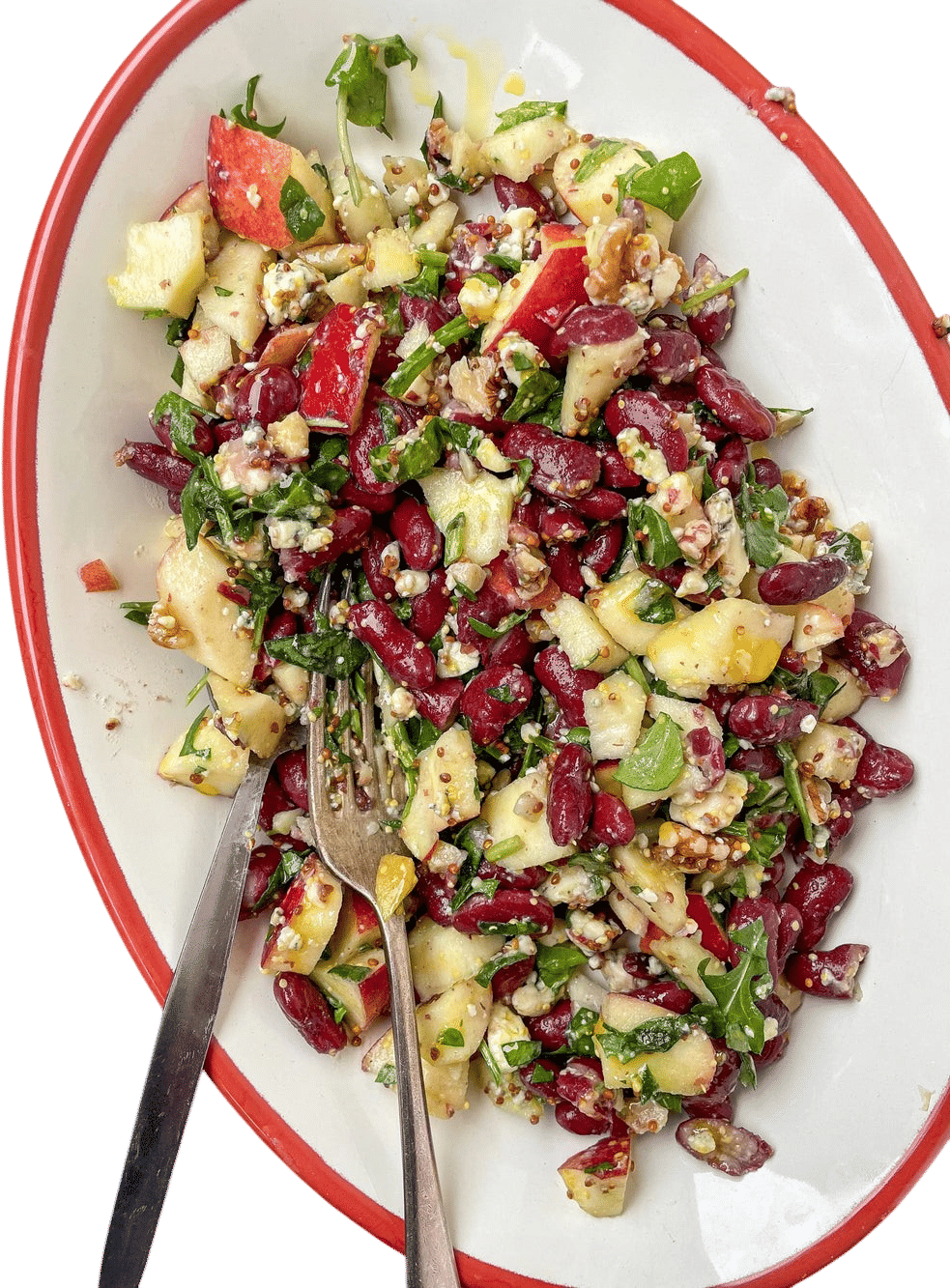 stilton, fennel, apple + hazelnut salad