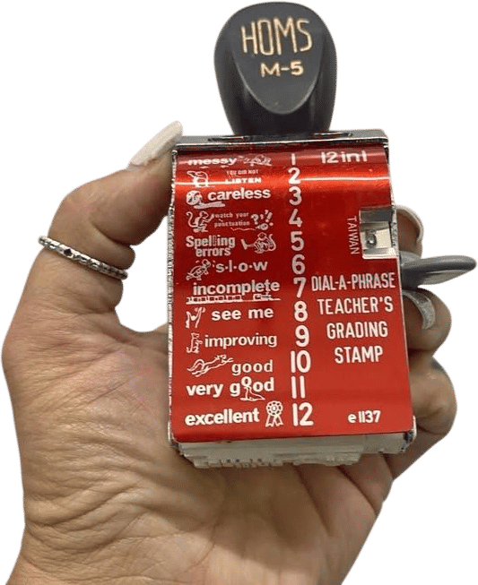 Vintage 1960s Homs M-5 Dial A Phrase Teachers Grading Stamp