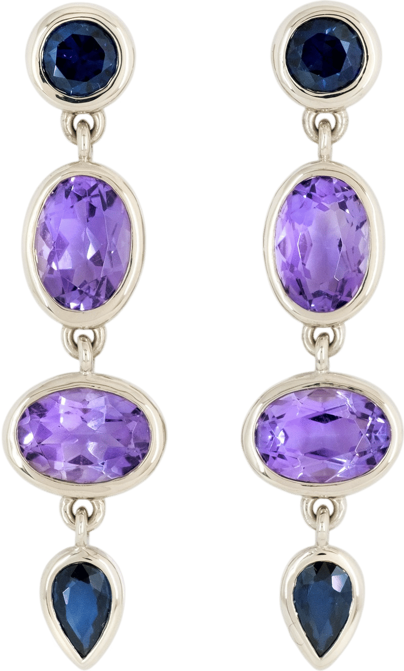 Sapphire and Amethyst Earrings
