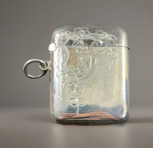 antique 900 sterling silver matchbox