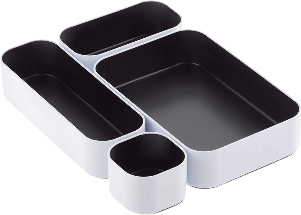 Three by Three Metal Drawer Organizers Set of 4