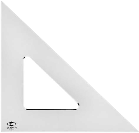 ALVIN Smoke-Tint Acrylic Triangle Ruler (10" 45/90 Degree)