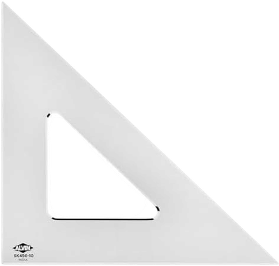 ALVIN Smoke-Tint Acrylic Triangle Ruler (10" 45/90 Degree)