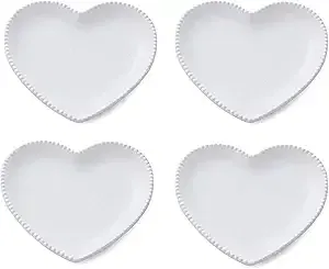 Elegant Ceramic Heart Shaped Salad/Dessert Plates