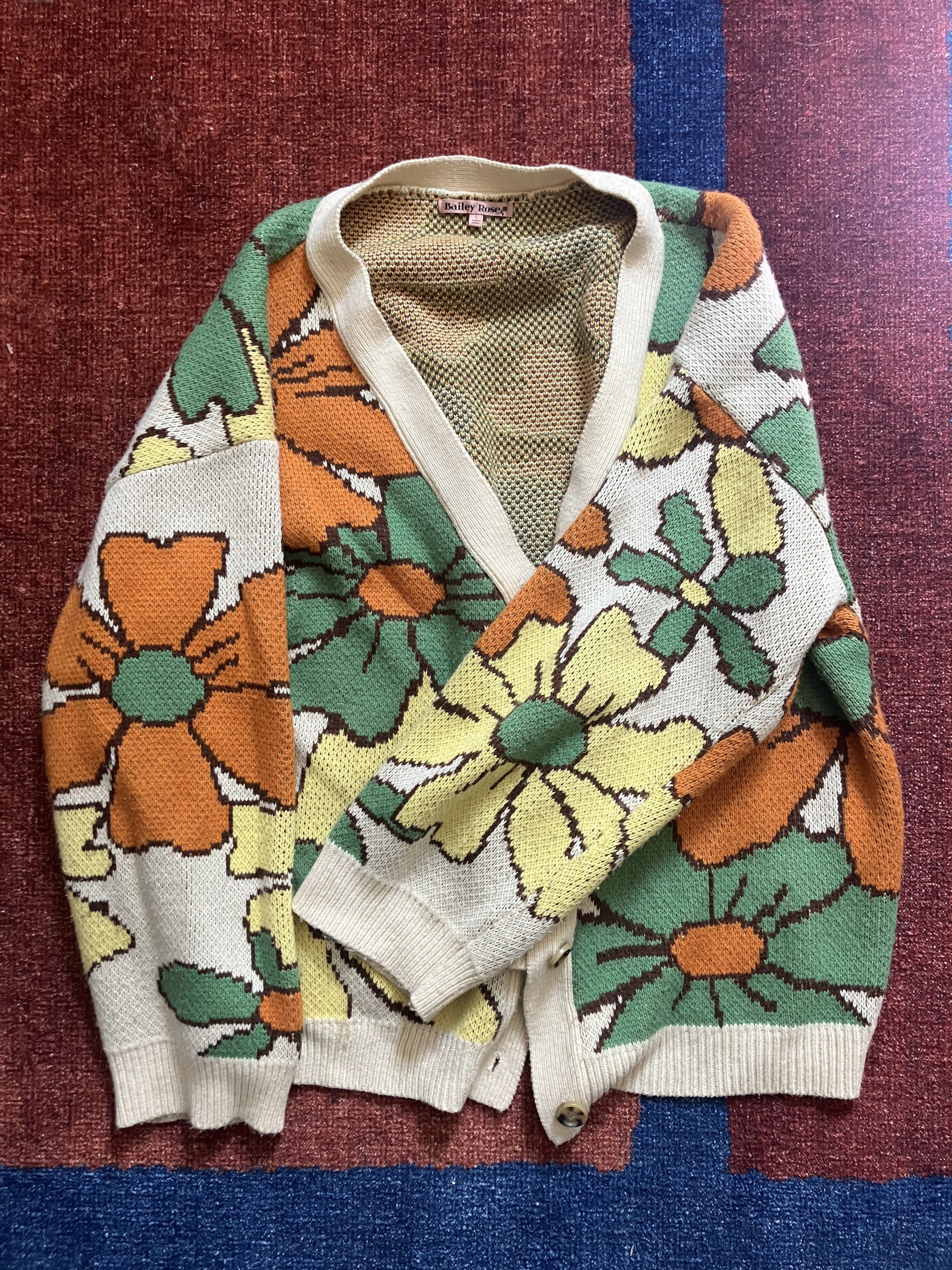 Grandma's Floral Cardigam