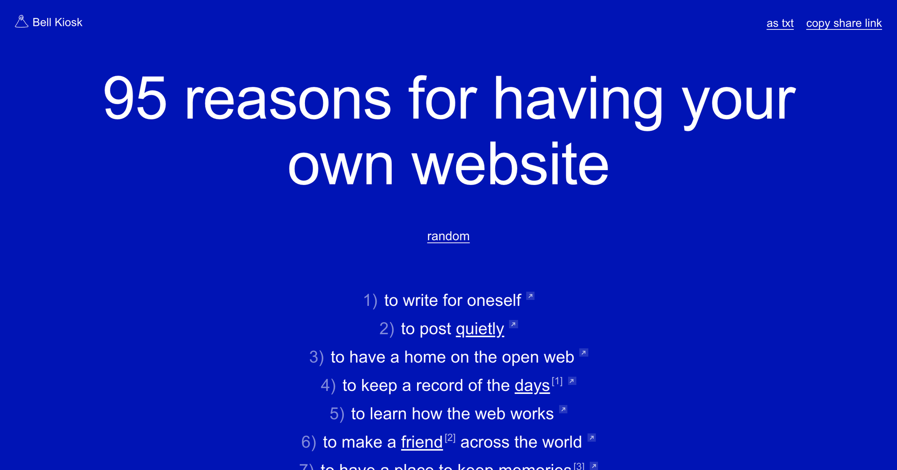 95 Reasons for Having Your Own Website