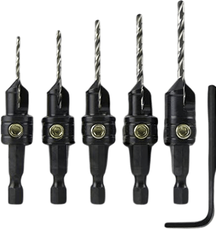 Make it Snappy Tools Quick-Change 5-Pc. Countersink Drill Bit Set. Proudly Made in The USA.