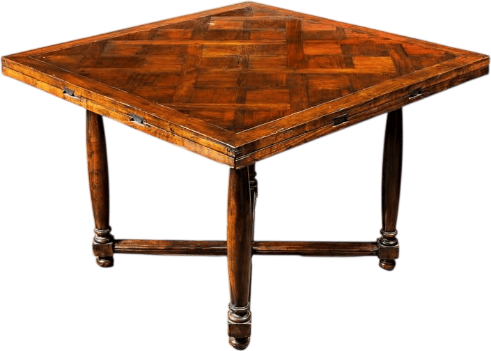 Square to Round Parquet Dining Table