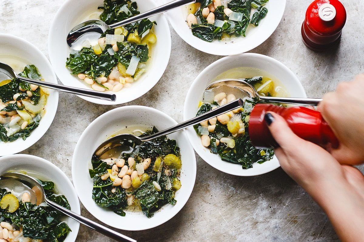 greens and beans