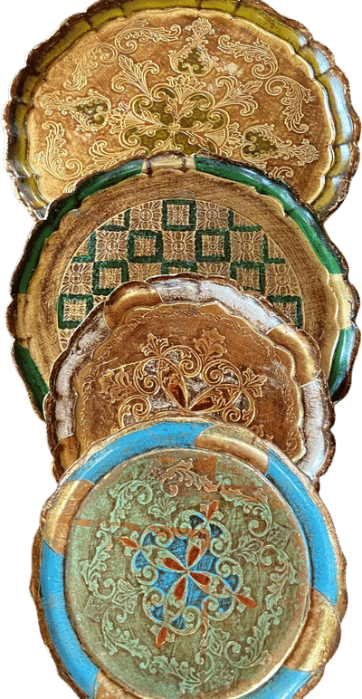 Vintage Italian Florentine Wooden Trays