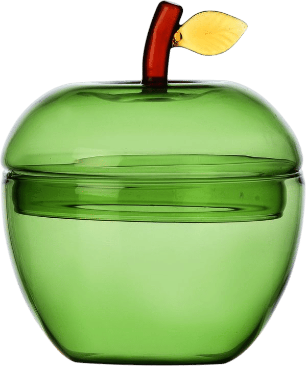Apple Glass Sugar Bowl
