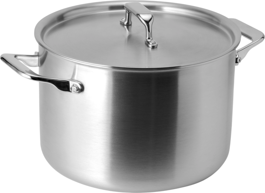 A stockpot with the dry ingredients for a favorite soup inside