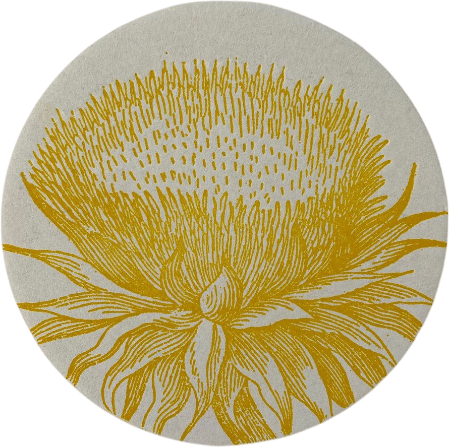 Yellow Thistle Letterpress Coasters