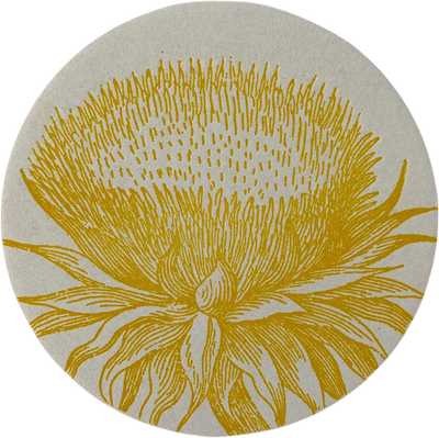 Yellow Thistle Letterpress Coasters